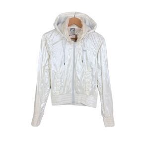 NWT Nike Women’s Windrunner Jacket Small White Pearl Iridescent Gray Tag